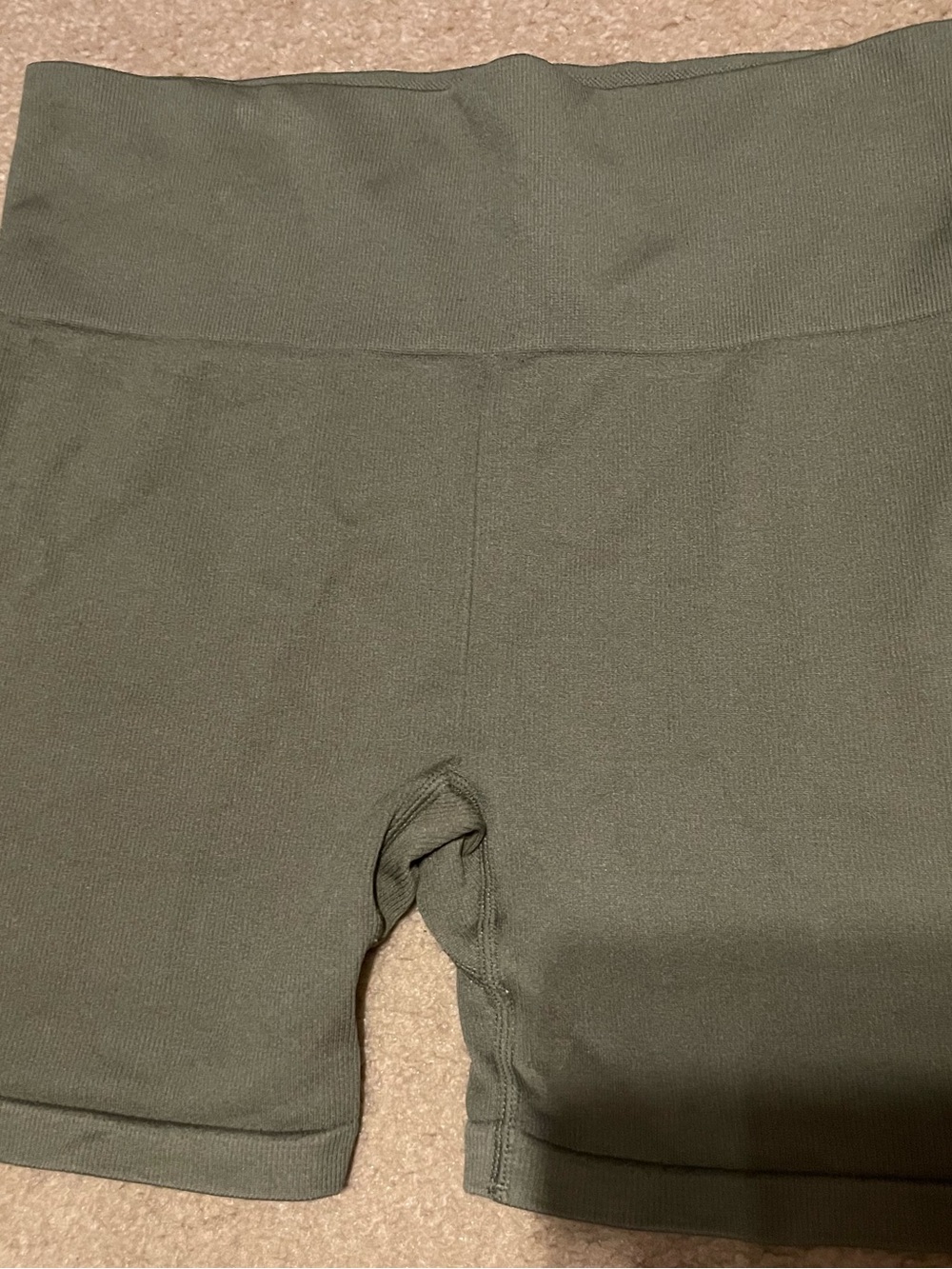New Balance Olive Green High-Rise Bike Shorts